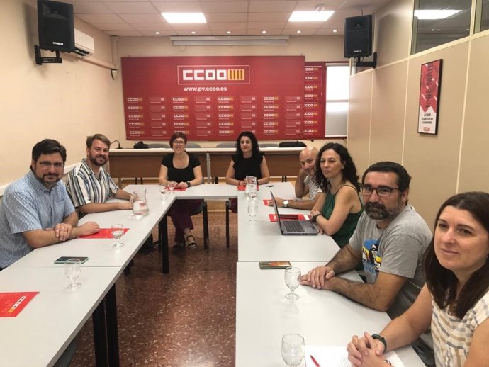 Reunión de Compromís-Sumar con CCOO