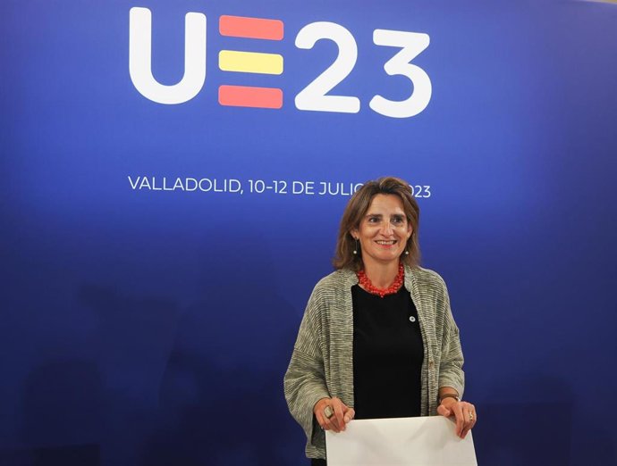 La vicepresidenta tercera y ministra para la Transición Ecológica y el Reto Demográfico, Teresa Ribera, preside la reunión informal de ministros de Medio Ambiente de la Unión Europea, en el Museo de Arte Contemporáneo Patio Herreriano, a 10 de julio de 