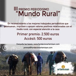 Fundación Artemisan convoca la III edición del Premio de Periodismo 'Mundo Rural'