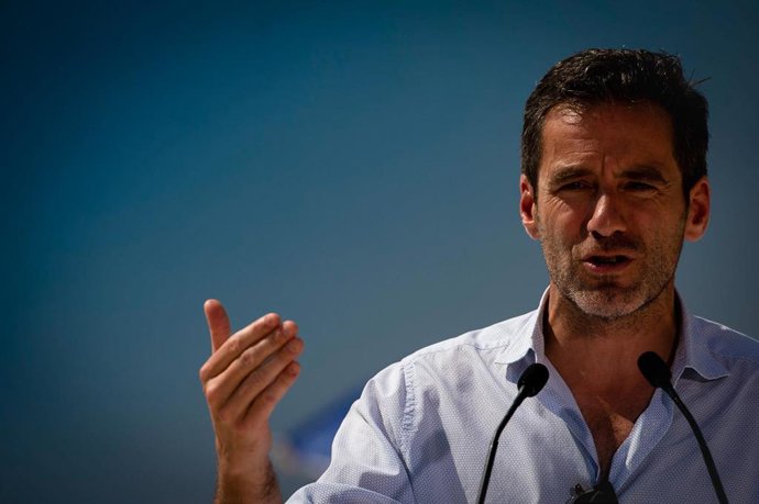 El portavoz de Campaña y vicesecretario de Cultura y Sociedad Abierta del PP, Borja Sémper, durante la presentación de acciones de campaña del PP para las próximas elecciones generales del 23 de julio, a 22 de junio de 2023, en Madrid (España). 