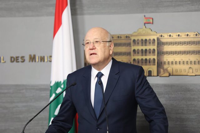 Archivo - El primer ministro en funciones de Líbano, Nayib Mikati