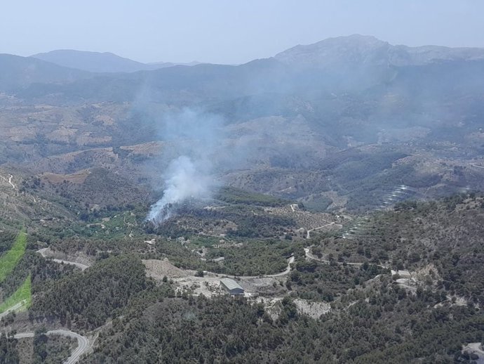 Incendio forestal Jorox, en Alozaina, Málaga