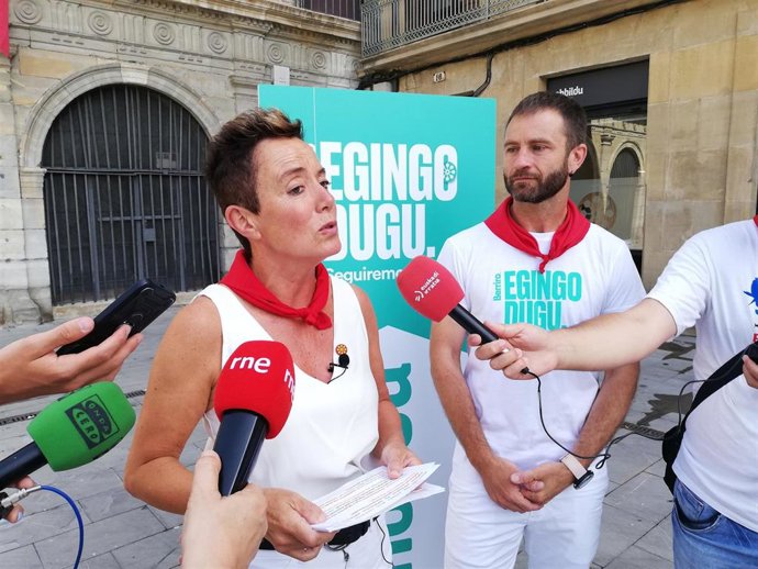 Bel Pozueta, cabeza de lista de EH Bildu al Congreso por Navarra.