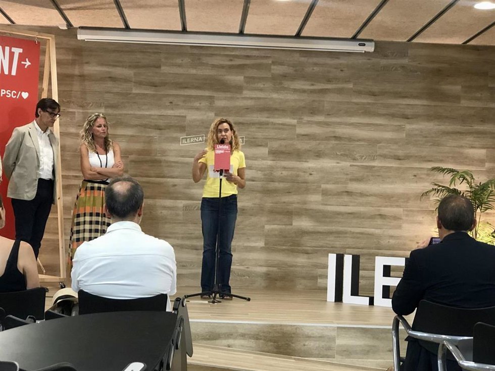 La candidata Meritxell Batet (PSC) desde Lleida.
