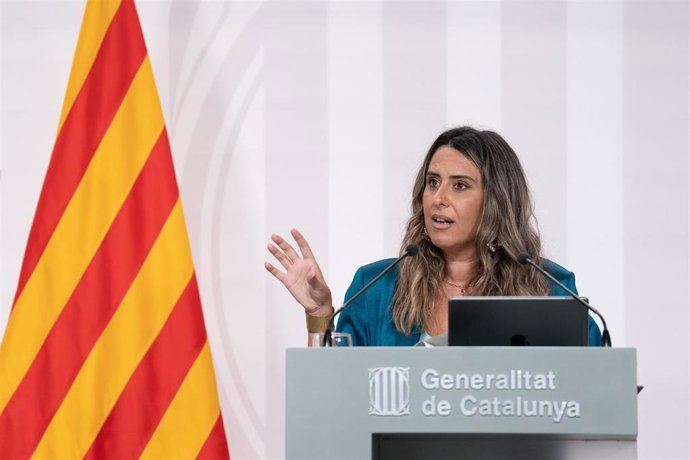 La portavoz del Govern, Patrícia Plaja, en la rueda de prensa posterior al Consell Executiu del martes 11 de julio