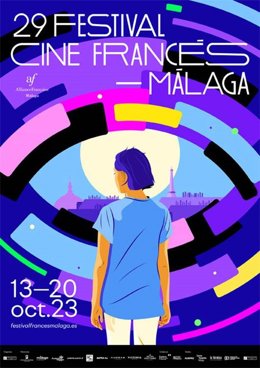 Cartel de la 29 edición del Festival de Cine Francés de Málaga, que se celebra en octubre, y que ya ha abierto su convocatoria para quienes deseen formar parte del jurado.