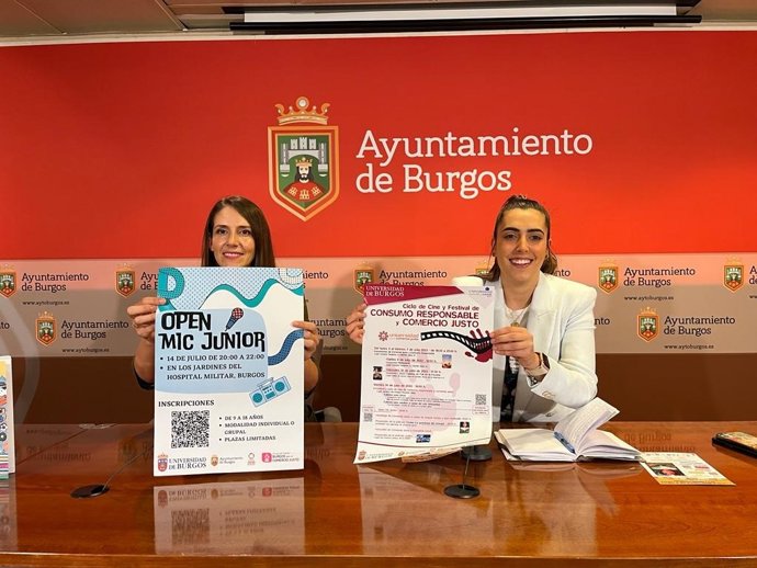 La directora del Centro de Cooperación de la Universidad de Burgos, Sara Gutiérrez, y la presidenta de la Gerencia Municipal de Servicios Sociales, Andrea Ballesteros.