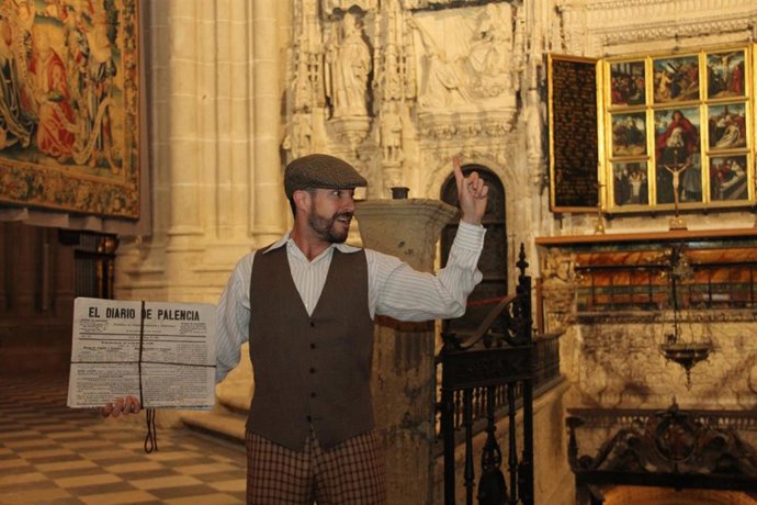 Una de las interpretaciones de las rutas teatralizadas del programa 'Revive Palencia' .