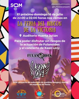 El Área de Juventud realizará en la Feria de Rincón una campaña de reducción de riesgos y daños en ocio nocturno