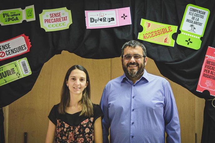 El cabeza de lista de Sumar MÉS al Congreso, Vicen Vidal, y la número dos, Elisabeth Ripoll, este miércoles.