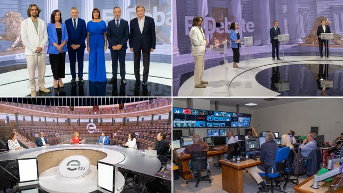 Varios momentos del debate electoral en Canal Sur