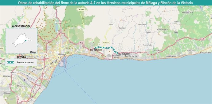 El Gobierno formaliza por 276.969 euros las obras de rehabilitación del firme de un tramo de la autovía A-7