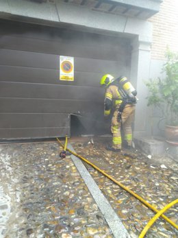 Extinción de incendio en Toledo