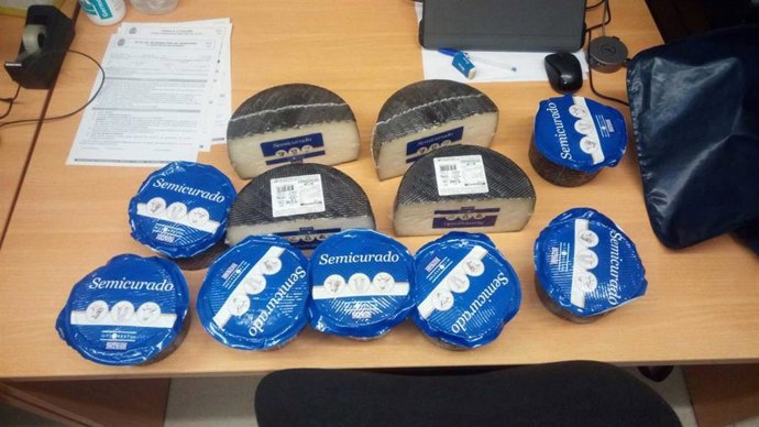 Imagen de los quesos hurtados.