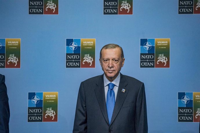 El presidente de Turquía, Recep Tayyip Erdogan, durante la cumbre de la OTAN en Vilna, Lituania