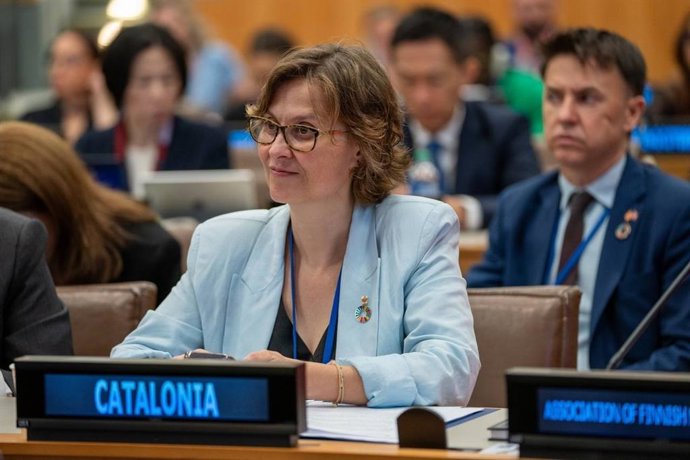 La consellera de Acción Exterior y Unión Europea, Meritxell Serret, durante una intervención en el Foro de Gobiernos Locales y Regionales.