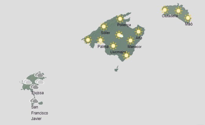 El tiempo hoy jueves, 13 de julio, en Baleares.
