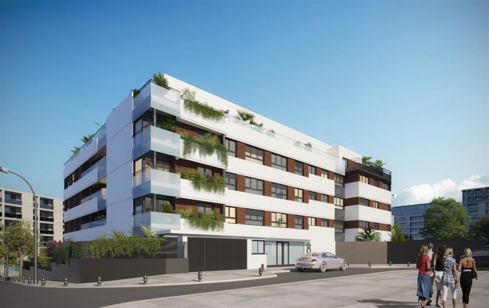 Render del proyecto BTR (Build to Rent) Pozuelo Residences que Gestilar ha promovido para abrdn en Pozuelo de Alarcón. 