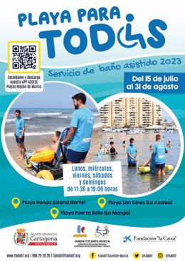 Cartel del servicio 'Playa para todos'