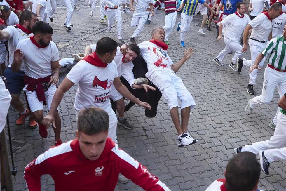 El herido por asta en el encierro de los Victoriano del Río.