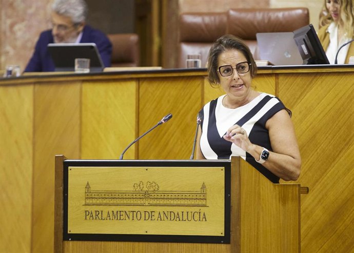 La consejera de Salud, Catalina García, este jueves en el Pleno del Parlamento.