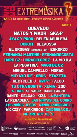 Cartel del festival Extremúsika de Cáceres