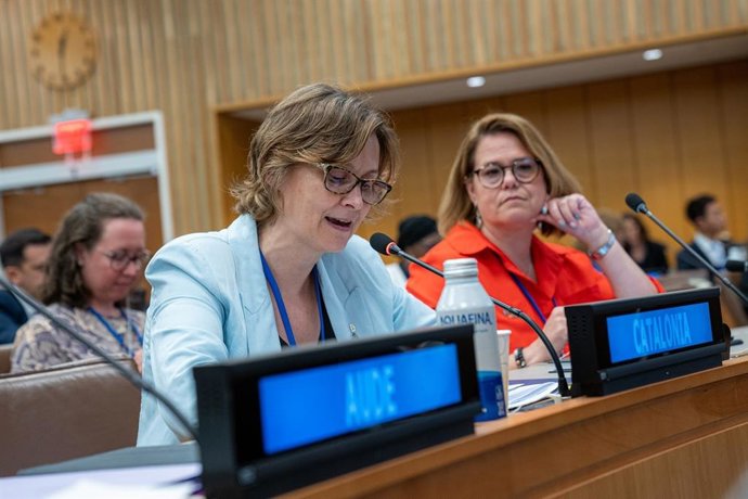 La consellera de Acción Exterior y Unión Europea del Govern de la Generalitat, Meritxell Serret, en la sede de Naciones Unidas