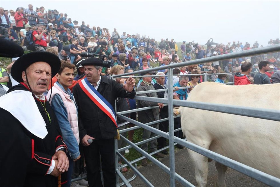 María Chivite en el Tributo de las Tres Vacas.