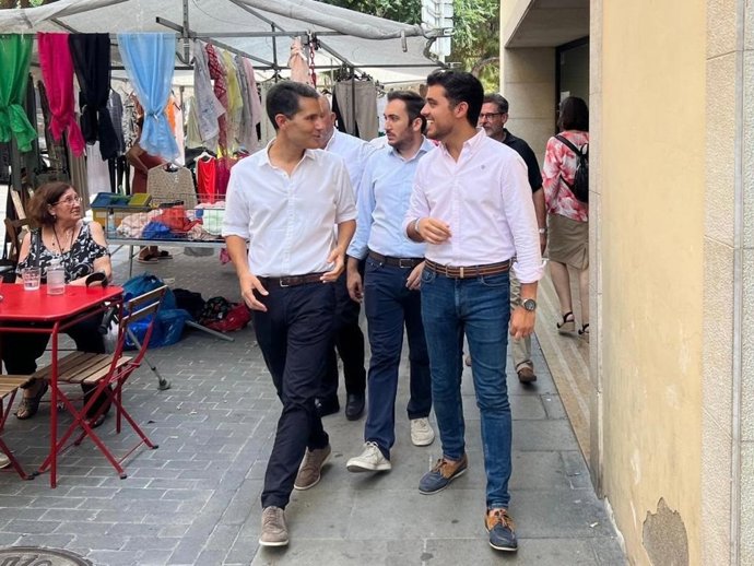 El candidato del PP al Congreso por Barcelona, Nacho Martín Blanco, en una visita a Mataró