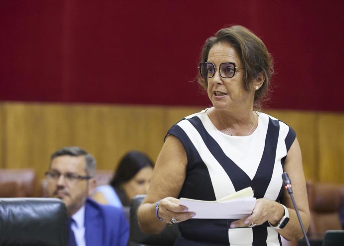 La consejera de Salud y Consumo, Catalina García, en el Pleno del Parlamento