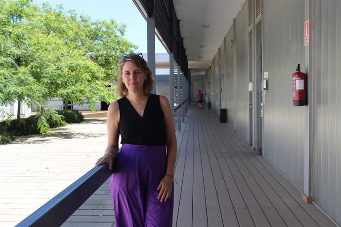 La productora Manuela Ocón en las aulas de la sede La Rábida de la UNIA.