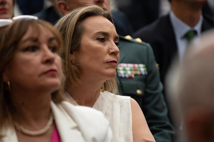 Archivo - La secretaria general del Partido Popular, Cuca Gamarra, durante el acto institucional del Día de La Rioja,  en el Monasterio de Yuso de San Millán de la Cogolla, a 9 de junio de 2023, en San Millán de la Cogolla, La Rioja (España). 