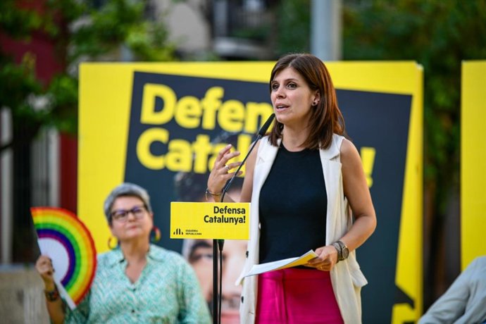 La secretaria general adjunta de ERC, Marta Vilalta, en un acto en Sabadell