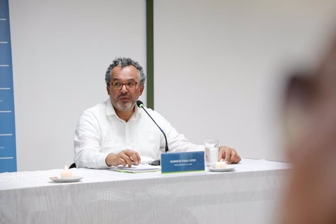 El presidente de la Jurisdicción Especial para la Paz de Colombia (JEP), el juez Roberto Vidal