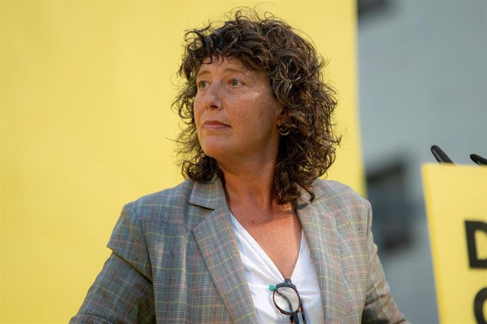 Acto de inicio de campaña del ERC en Barcelona   Teresa Jord  durante el acto de inicio de campaña electoral de ERC en la plaza Torres Casanova, a 6 de julio de 2023, en Barcelona, Catalunya (España). La madrugada de mañana, viernes, 7 de julio comienz