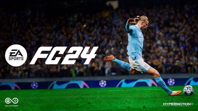 El delantero del Manchester City Erling Haaland, protagonista de la portada del videojuego EA SPORTS FC 24.