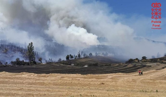 Imagen del incendio de Olloki