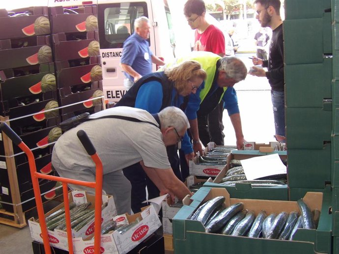 Labores en el Banco de Alimentos.