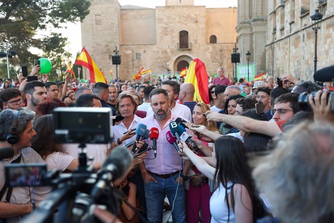 El líder de Vox y candidato a la Presidencia del Gobierno, Santiago Abascal, en Palma de Mallorca