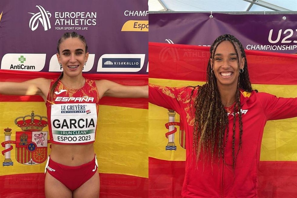 Las atletas españolas Daniela García y María Vicente, campeonas de Europa sub-23.