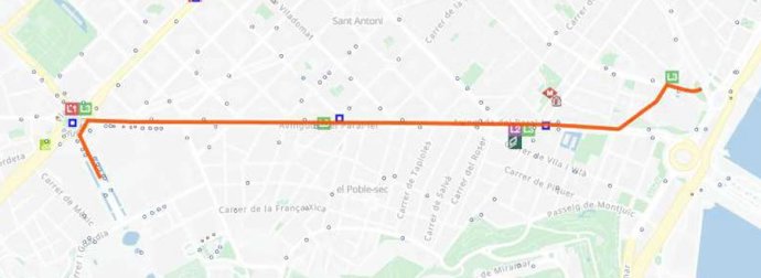 Plano del desfile de carrozas del Pride Barcelona 2023.