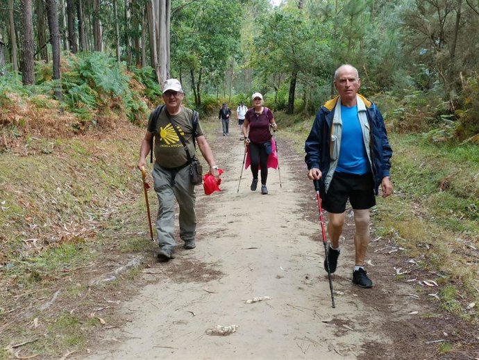 Mayores de los centros de participación activa de Sevilla realizan el Camino de Santiago.