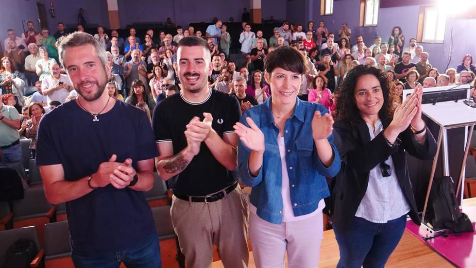La portavoz nacional del BNG, Ana Pontón, en un mítin de campaña en Lugo.