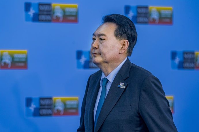 July 12, 2023, Vilnius, Lithuania: Yoon Suk Yeol, President of South Korea, in the nATO Summit hosted in Vilnius, Lithuania.