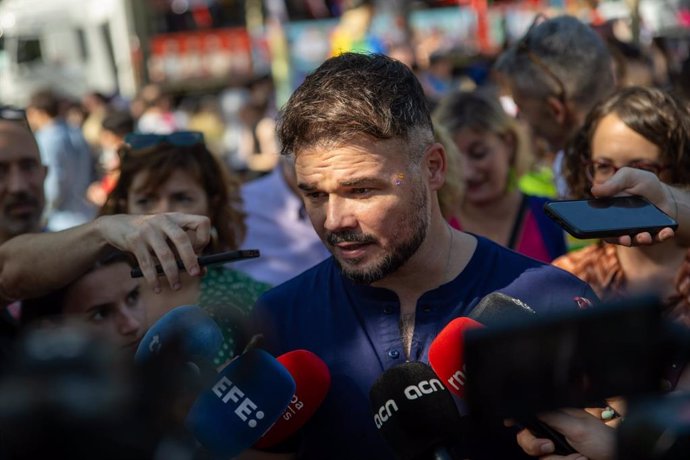 Rufián durant les seves declaracions