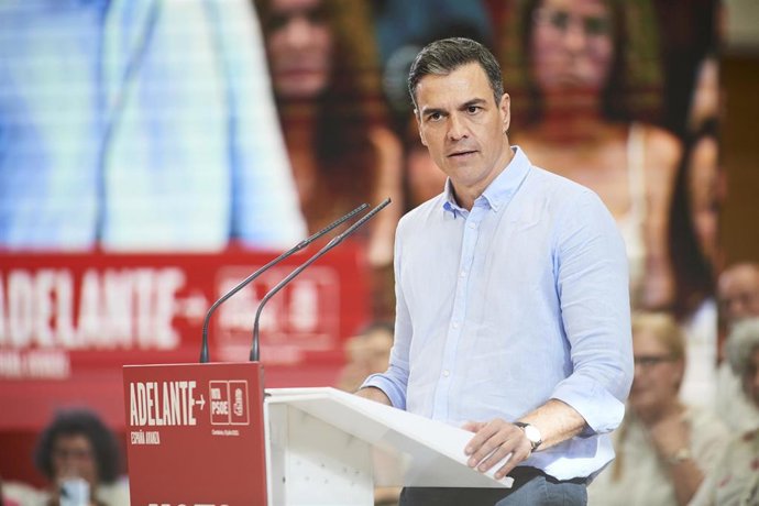 El secretario general del PSOE, presidente del Gobierno y candidato a la reelección, Pedro Sánchez
