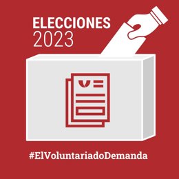 Cartel de la Plataforma del Voluntariado de España de cara al 23J.