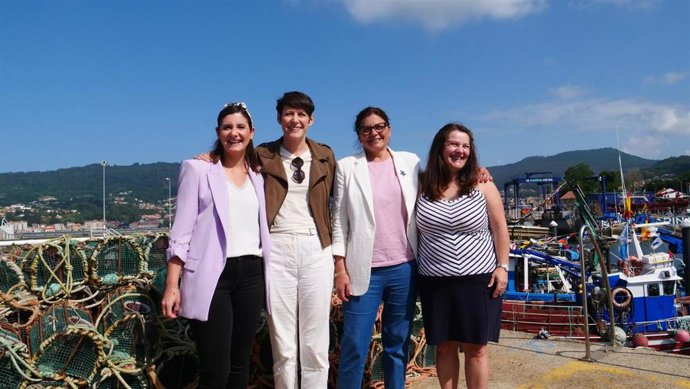 La portavoz nacional del BNG, Ana Pontón, en Moaña (Pontevedra).