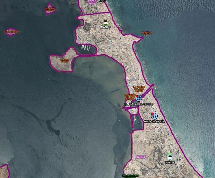 Lugar del atropello del niño 12 años en La Manga
