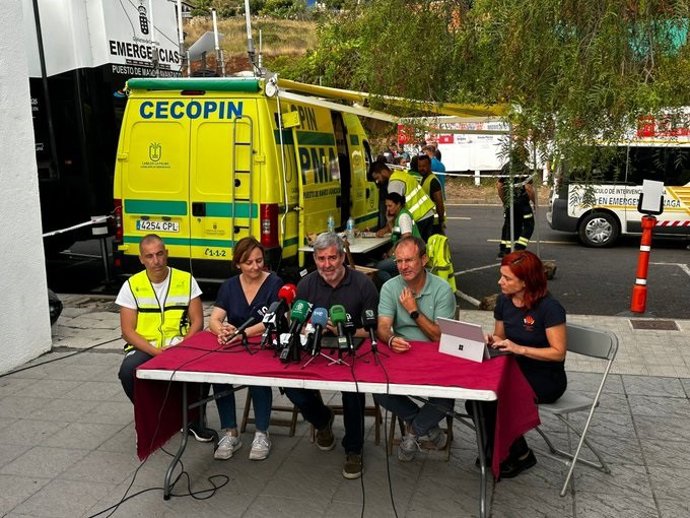 Rueda de prensa para informar de los últimos datos del incendio de La Palma